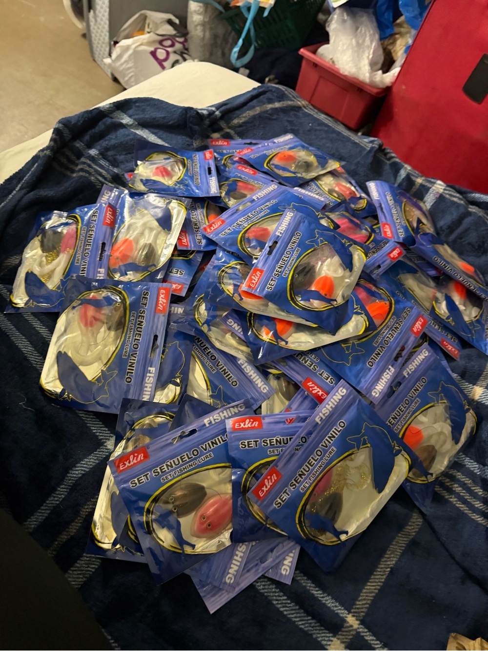 Fishing Soft Lure Set in Orange and White - Men Underwear & Socks